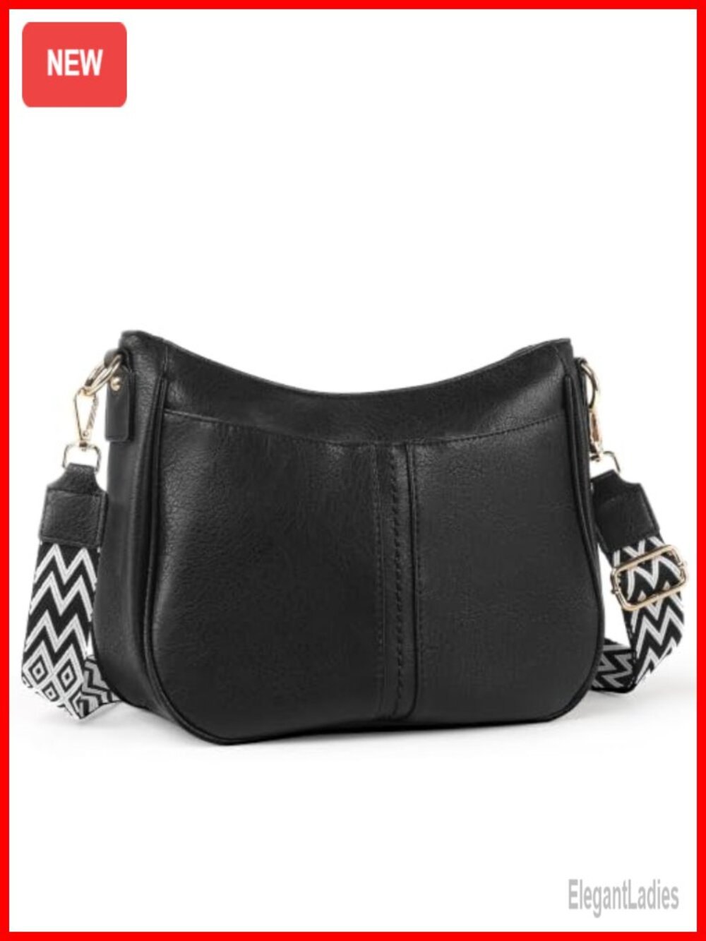 Vegan Leather Crossbody Bag Adjustable Strap Travel Purse